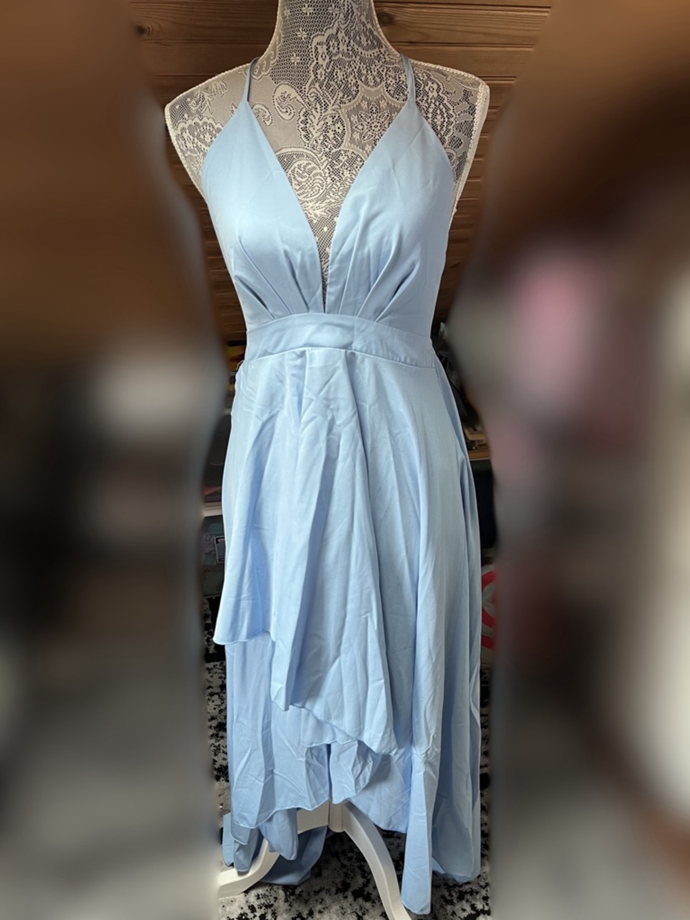 Baby blue High Low Dress S